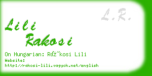 lili rakosi business card